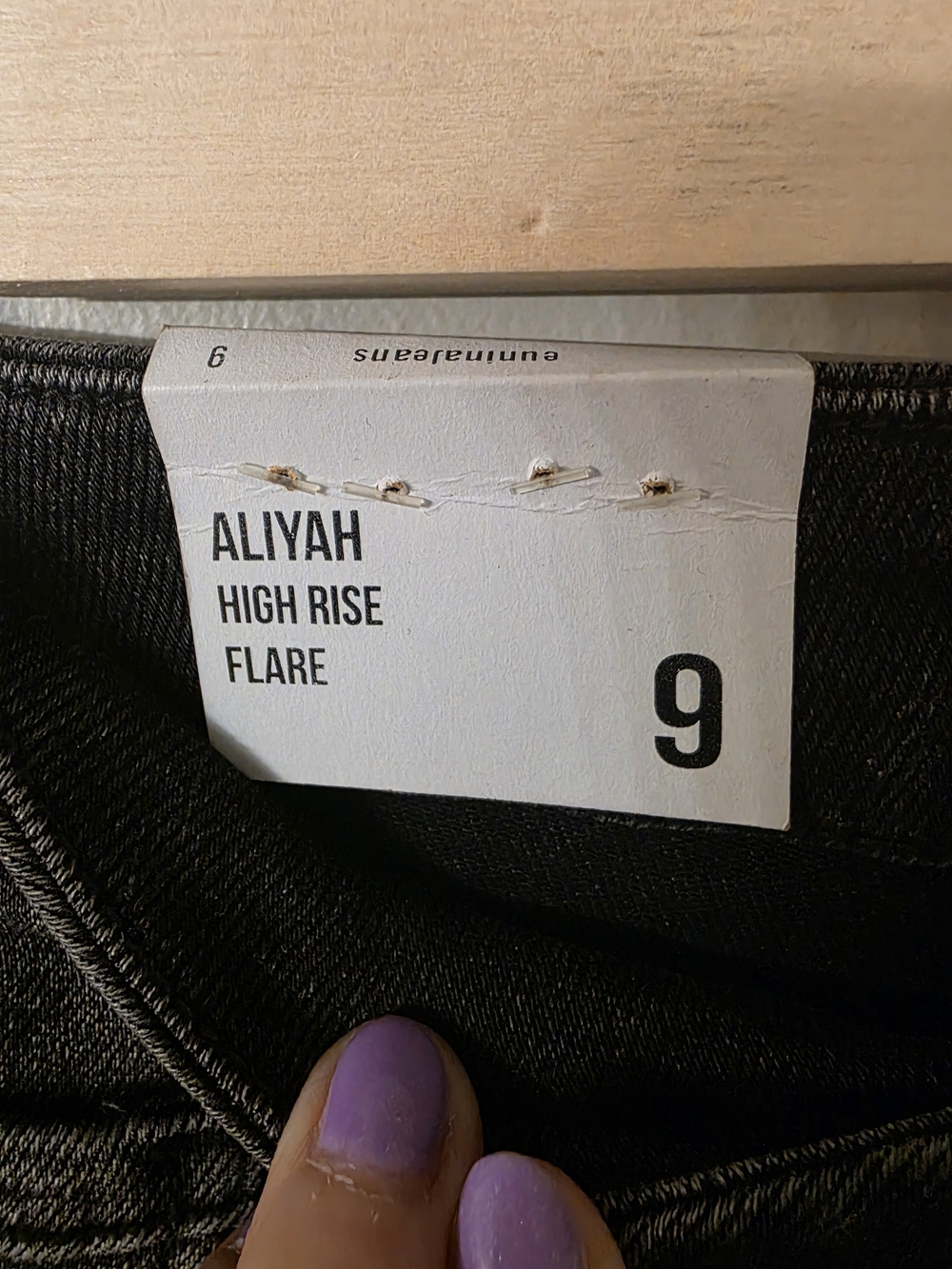 Eunina NWT Aliyah High Rise Flare Jeans Blacklight Grey 9 - Picture 5 of 12